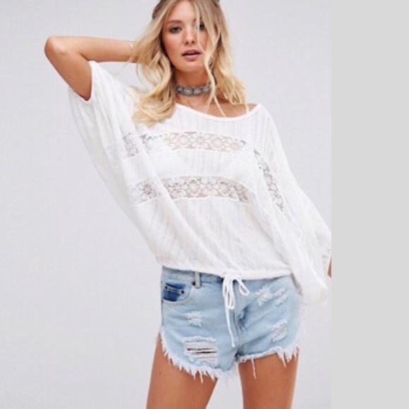 Free People Tops - Free People I’m Your Baby Pullover Ivory Sz Medium